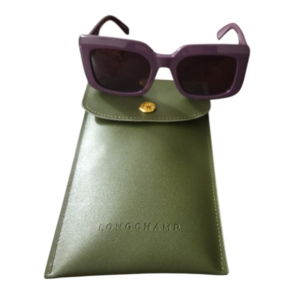 Longchamp Plum Sunglasses with Green Case - Picture 5 of 7